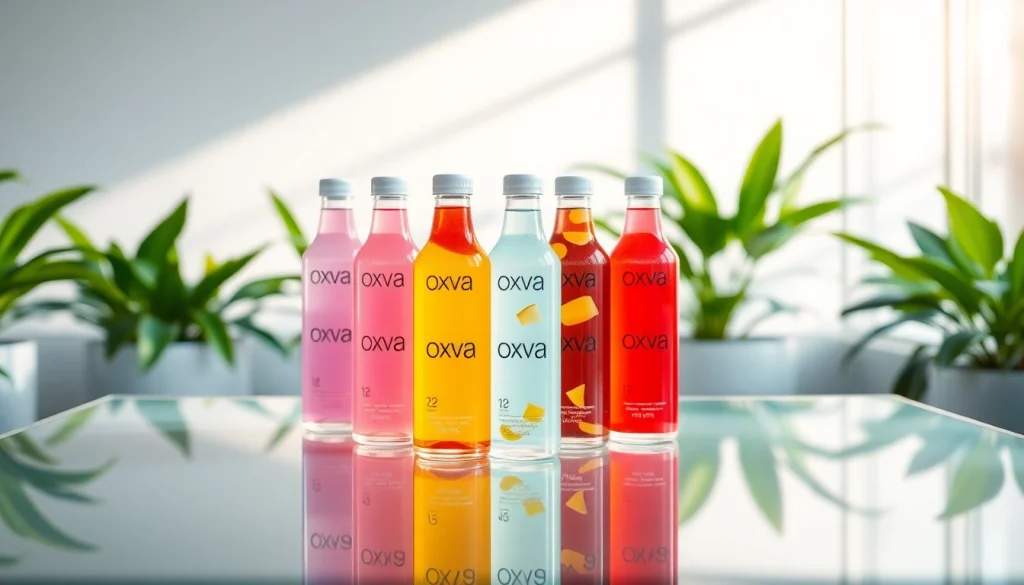 Genießen Sie frisch aussehende Oxva Liquid-Flaschen in einer modernen Umgebung.