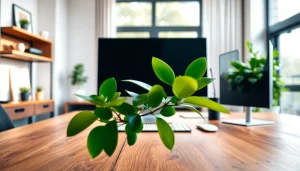 Bekijk de moderne werkplek met professionele details van https://www.stofnodig.nl en een warme sfeer.