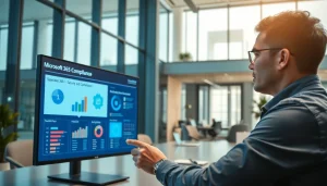 Optimize Microsoft 365 Security & Compliance strategies in a professional office setting.