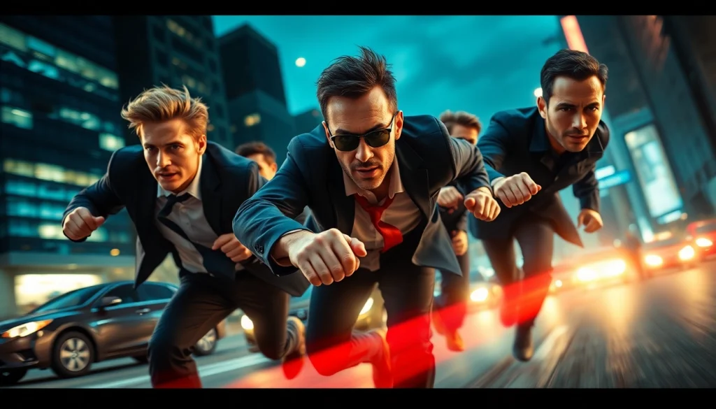 Experience action thriller scenes with skilled agents in a high-stakes urban environment.