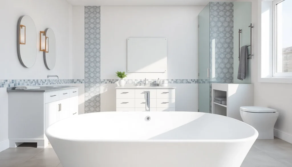 Transform your space with a stunning bathroom remodeling service featuring elegant fixtures.