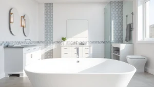 Transform your space with a stunning bathroom remodeling service featuring elegant fixtures.