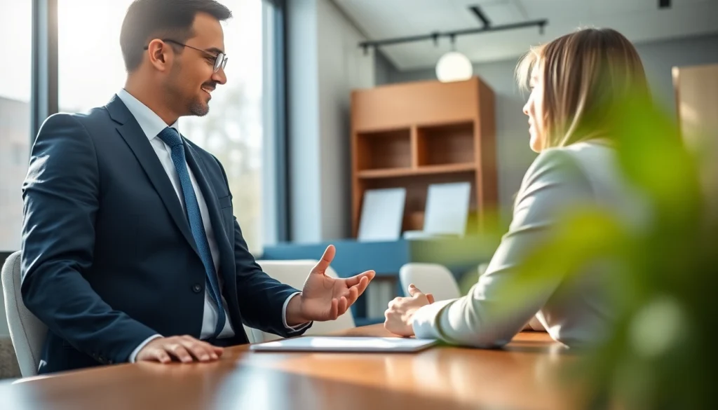Engaging attorney-client consultation at https://www.arcalaw.com in a modern office.