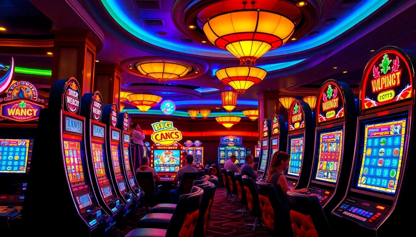 Menangkan slot gacor dengan suasana kasino yang meriah dan mesin slot yang penuh warna.