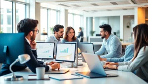 Showcasing professional Managed Services team collaborating in a modern office environment.