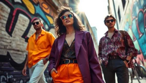 Explore vibrant fashion styles at https://www.northernfashions.com with an energetic urban backdrop.