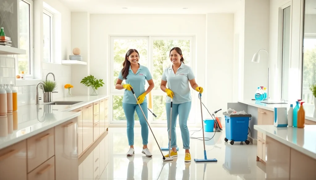 Cleaning Service team providing a professional clean in a modern home environment.