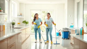 Cleaning Service team providing a professional clean in a modern home environment.
