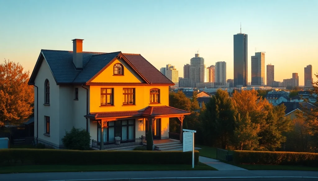 Beurteilen Sie den Marktwert Ihrer Immobilie auf https://frankfurt-haus-bewerten.de, während Sie die Frankfurter Skyline im Hintergrund sehen.