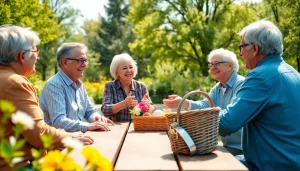 Engaging retirees at https://frontidas.com sharing joyful moments during a sunny park picnic, celebrating vitality.