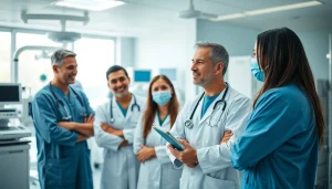 Behulpzame medische professionals bespreken bij https://tweestedenziekenhuis.nl in een moderne ziekenhuissetting.