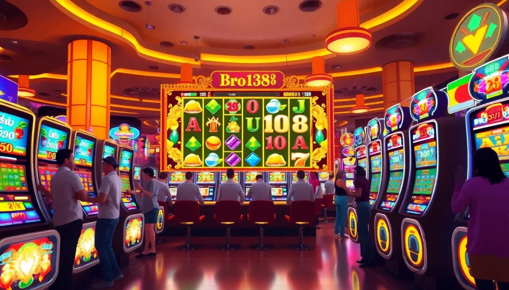 Menangkan permainan bro138 slot dengan antusias di kasino yang ramai.