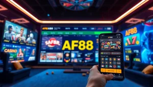 AF88 online gaming interface showcasing diverse betting options with vibrant colors.