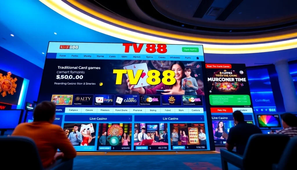 TV88 online gaming interface showcasing user-friendly design and diverse game categories.