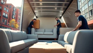 Efficient team providing Toronto moving services with care and professionalism in an urban backdrop.