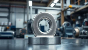 Showcasing an Alnico magnets manufacturer in china's product with detailed textures in a workshop setting.