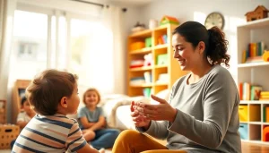 Engaging Live-in Nanny Dubai providing care to children in a warm home atmosphere.