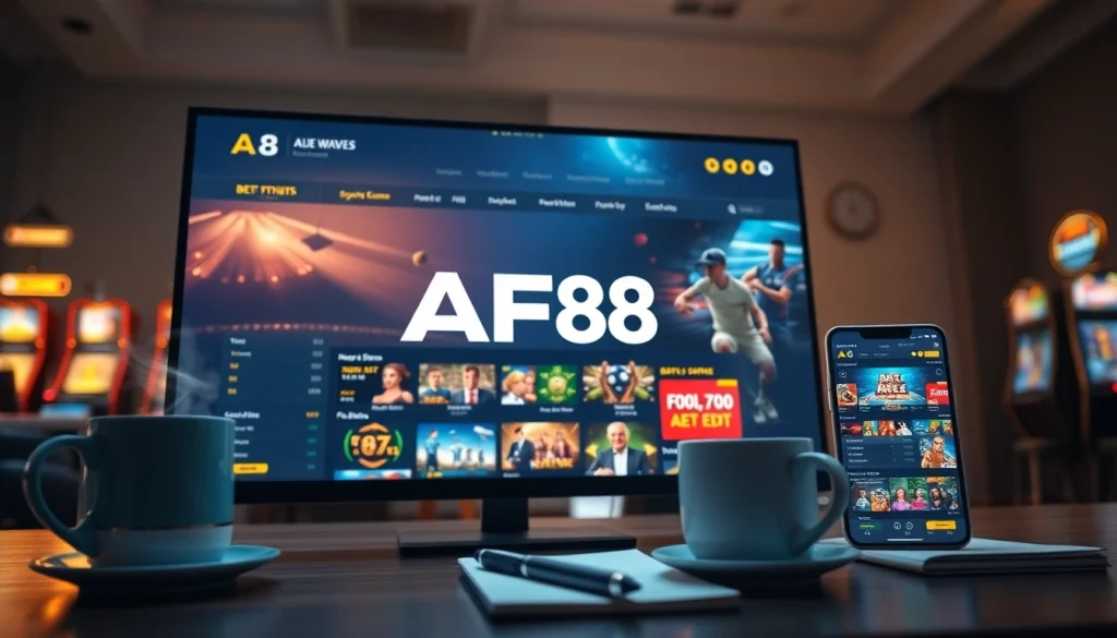 AF88 online betting platform interface showcasing user-friendly design and game options.