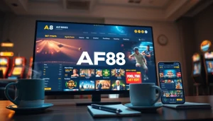 AF88 online betting platform interface showcasing user-friendly design and game options.