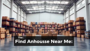 Locate the ideal warehouse near me in an efficient and organized space with professional characteristics.