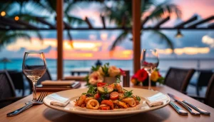 Experience a gourmet meal with a Private chef Sint Maarten on a beachfront patio.