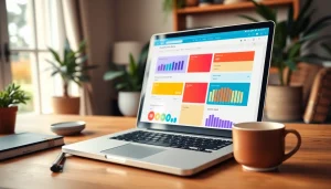 Vul een enquête in op https://enqueteplein.nl in een gezellige thuiswerkomgeving met een laptop.