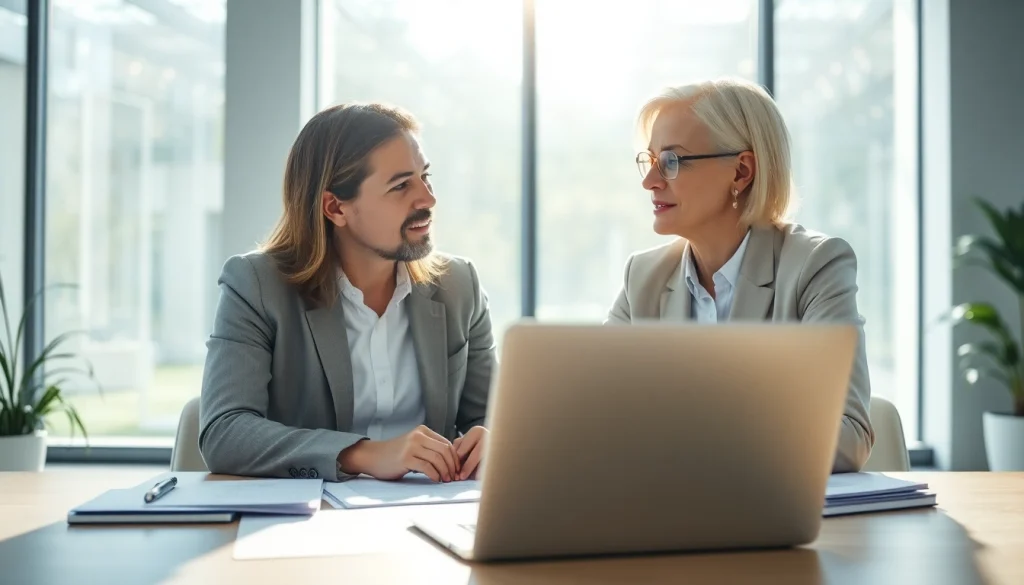 Consulting family law attorney at https://www.stpetefamilyattorney.com assisting a client in a bright office.