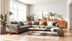 Enhancing the beauty of home renovation through a stylishly decorated living room showcasing modern design.