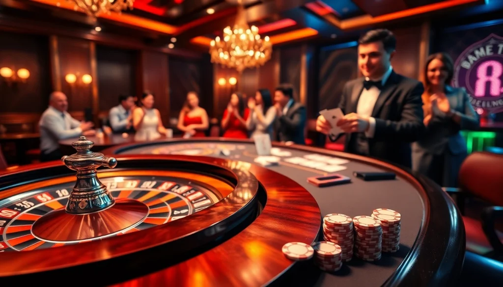 Exciting gameplay at nhà cái sunwin, featuring a vibrant casino table with cards and chips ready for action.