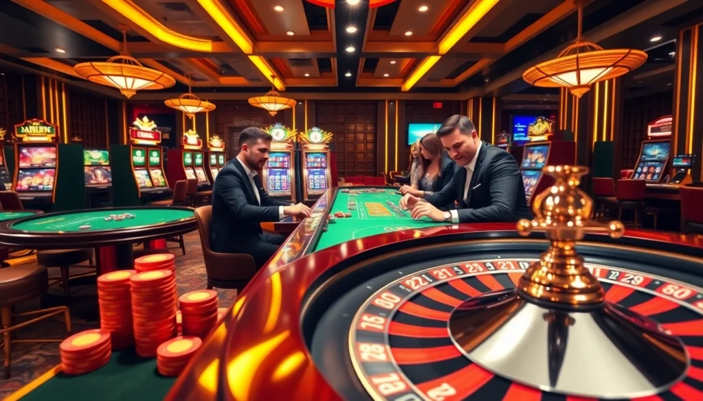 Experience the excitement of OK365 Trang chủ with luxurious casino visuals and dynamic gaming elements.