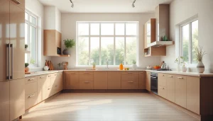 Transform your kitchen space with expert home renovation that features modern designs and vibrant accents.