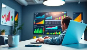 Analyze performance metrics on a tiktok smm panel in a vibrant digital marketing workspace.