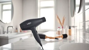Effortlessly style hair with the laifen swift hair dryer, showcasing its sleek design and accessories.