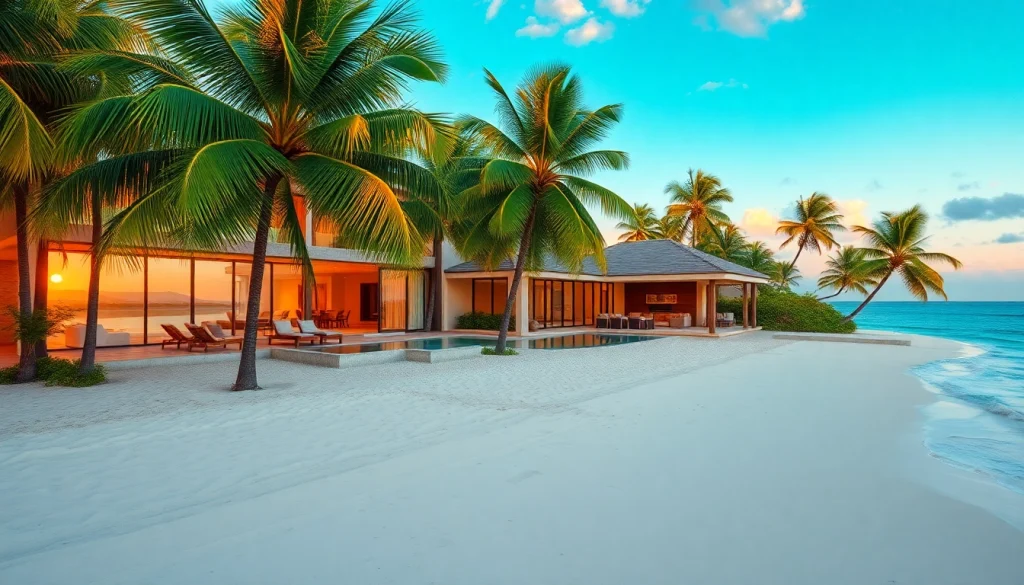 Property Belize: Luxurious beachfront villa showcasing tropical paradise ambiance