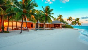 Property Belize: Luxurious beachfront villa showcasing tropical paradise ambiance