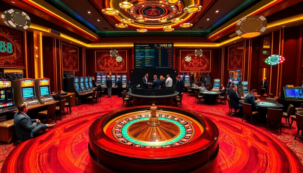Betting excitement at Hi88 link mới casino with roulette and poker games.