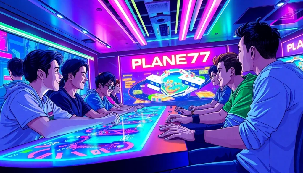 Permainan PLANET77 game yang mengasyikkan dengan pemain bersemangat di meja permainan.