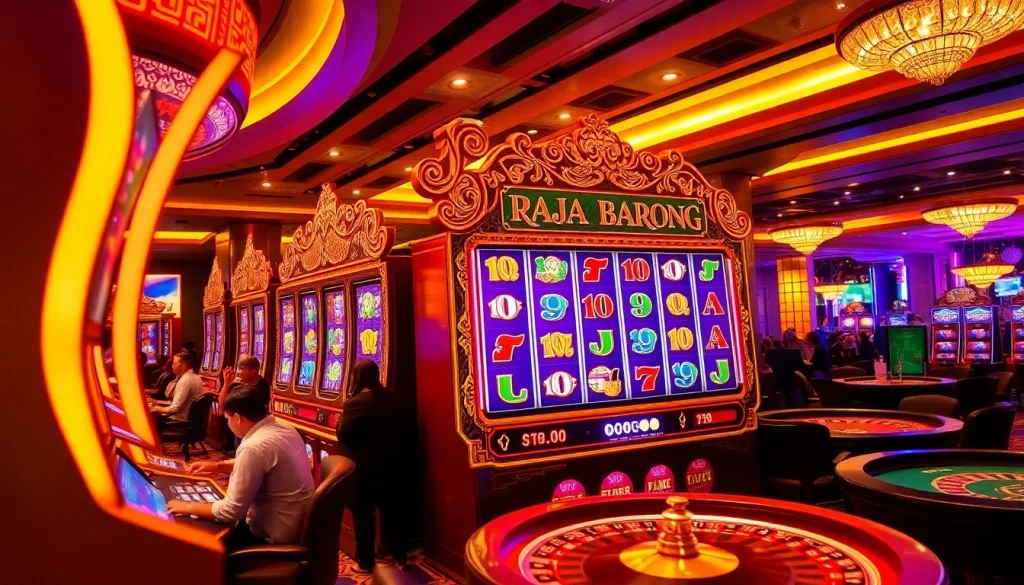 Experience the thrill of the raja barong slot machine in a vibrant casino atmosphere.