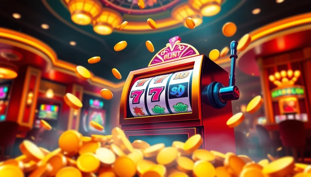 Menangkan slot gacor dengan simbol jackpot dan koin emas mengalir di kasino mewah.