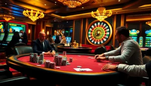 Experience thrilling poker action at KJC COM with chips and roulette in a premium casino environment.