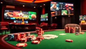 Exciting gambling experience at a casino table featuring luong son tv integration and live betting.