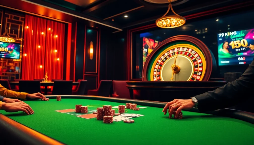 Experience high-stakes poker excitement at 79king. com with vibrant chips and dynamic gameplay.