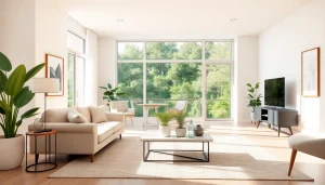 Showcase of a sophisticated home renovation in a beautifully designed living room.