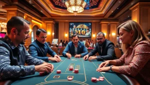 Experience thrilling gameplay at the best online casinos in Canada with vibrant poker table action.