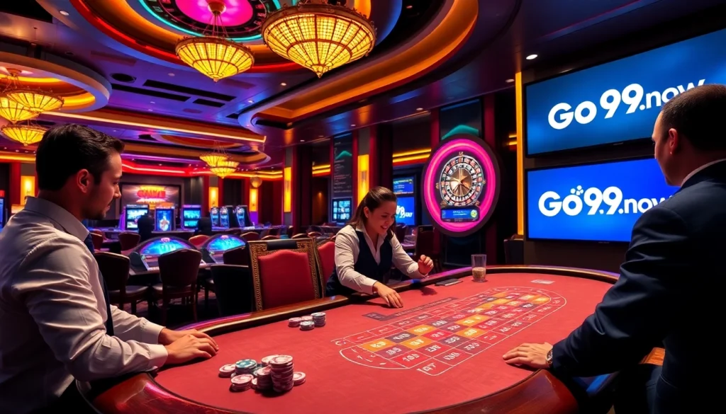 Experience high-stakes poker at Go99.now's luxurious casino tables with vibrant gameplay.