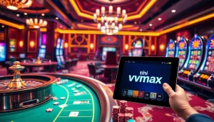 Tái vmax casino experience featuring luxurious tables and thrilling gambling action