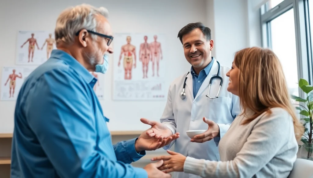 Engaging consultation on Oral Weight Loss Treatments in a professional clinic setting.