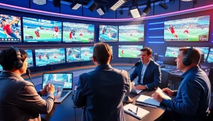 Engaging sports coverage at https://thesportstribune.in in a vibrant newsroom filled with reporters.