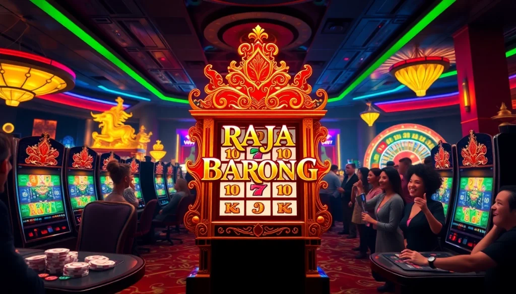 Experience thrilling moments at the raja barong slot machine in a vibrant casino setting.