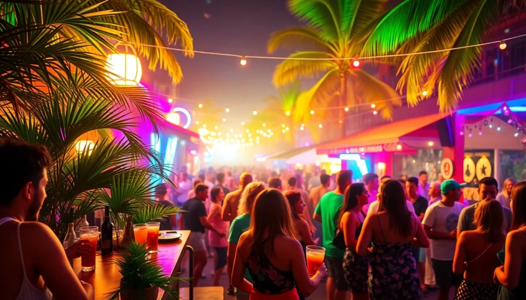 Experience fun places for party in puerto rico with vibrant nightlife and joyful crowd dancing.